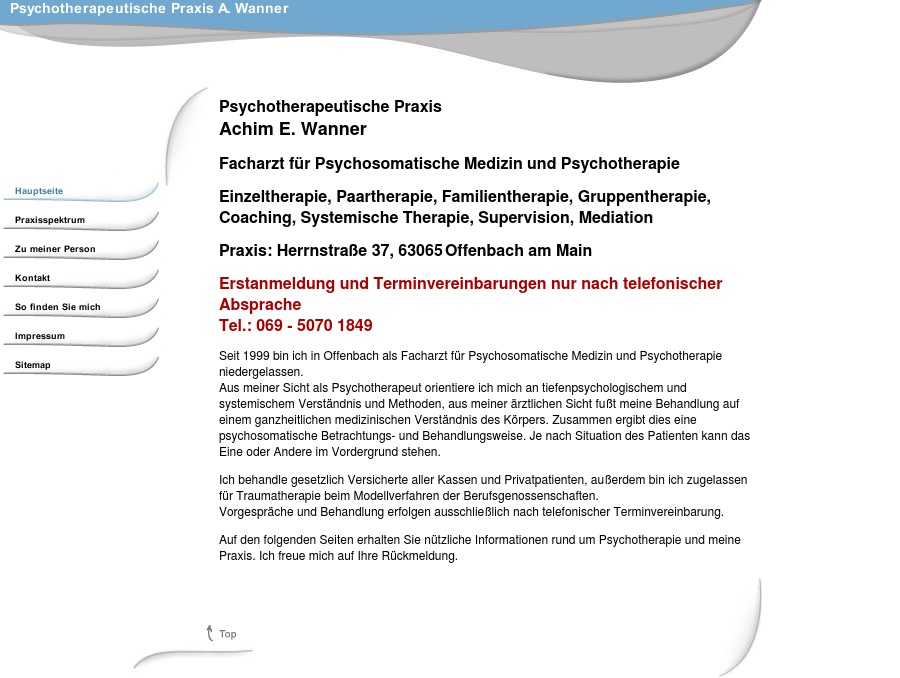 Wanner Achim E. Psychotherapeutische Praxis
