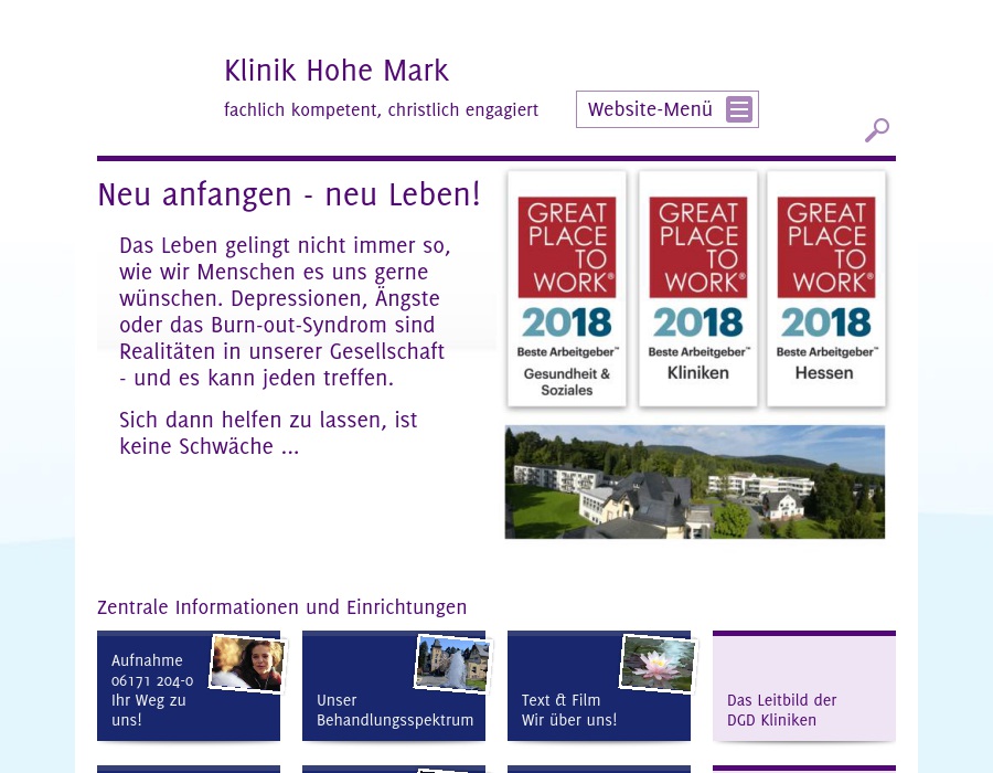 Klinik Hohe Mark Psychiatrie/Psychotherapie/Psychosomatik