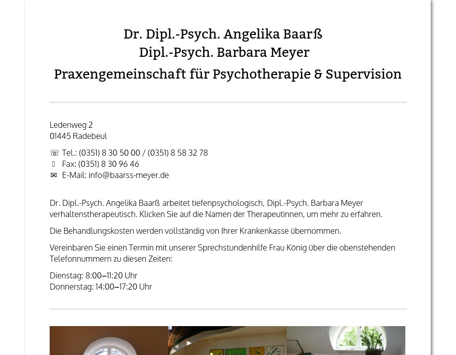Baarß Angelika Dr. Dipl.-Psych. Meyer Barbara Dipl.-Psych.