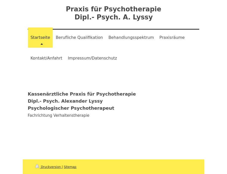 Kassenärztliche Praxis für Psychotherapie