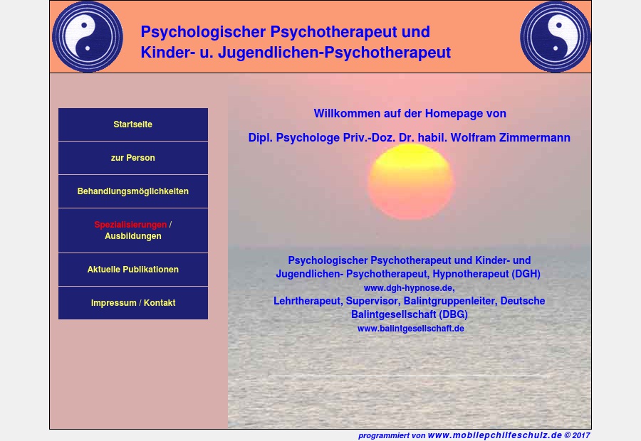 Psychologisch-Psychotherapeutische Praxis Dipl.-Psychologe Priv.-Doz. Dr. habil W. Zimmermann