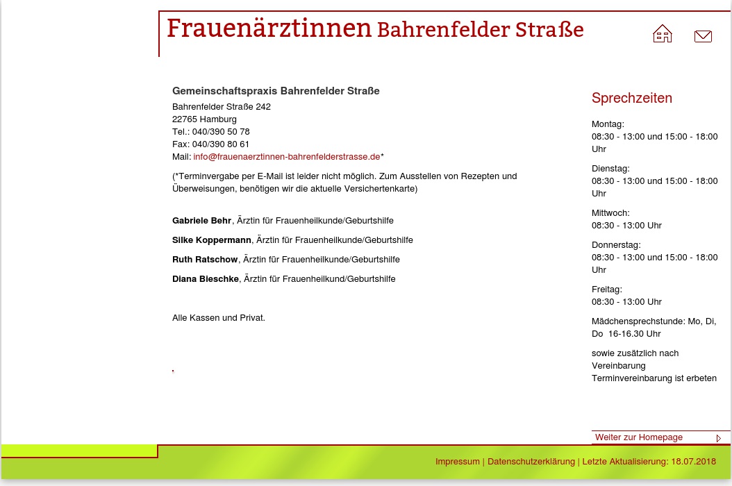 Kleinemeier Anke Dr.med., Behr G., Koppermann S. u. Ratschow R. Fachärztinnen für Frauenheilkunde und Geburtshilfe