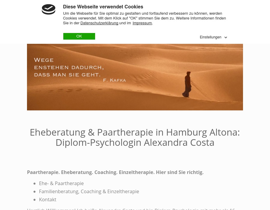 Diplom-Psychologin Alexandra Costa - Praxis für Paartherapie, Einzeltherapie & Paarberatung