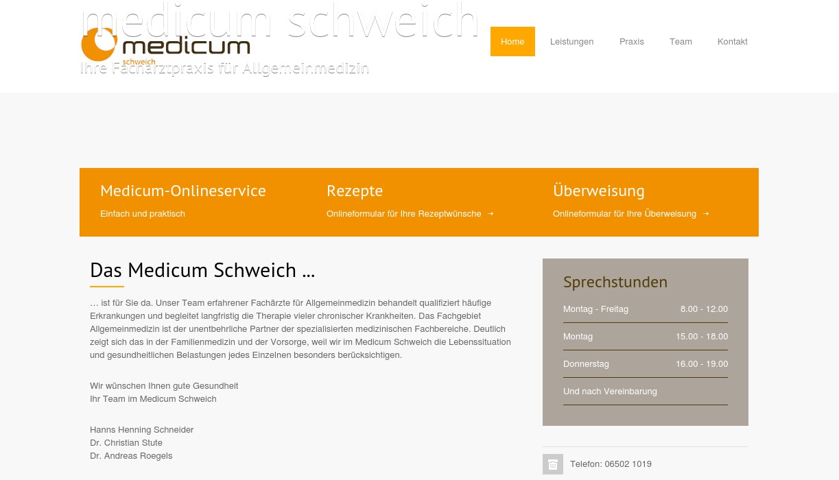 Hans Henning Schneider, Dr. med. Christian Stute, Dr. med. Andreas Roegels, MEDICUM SCHWEICH