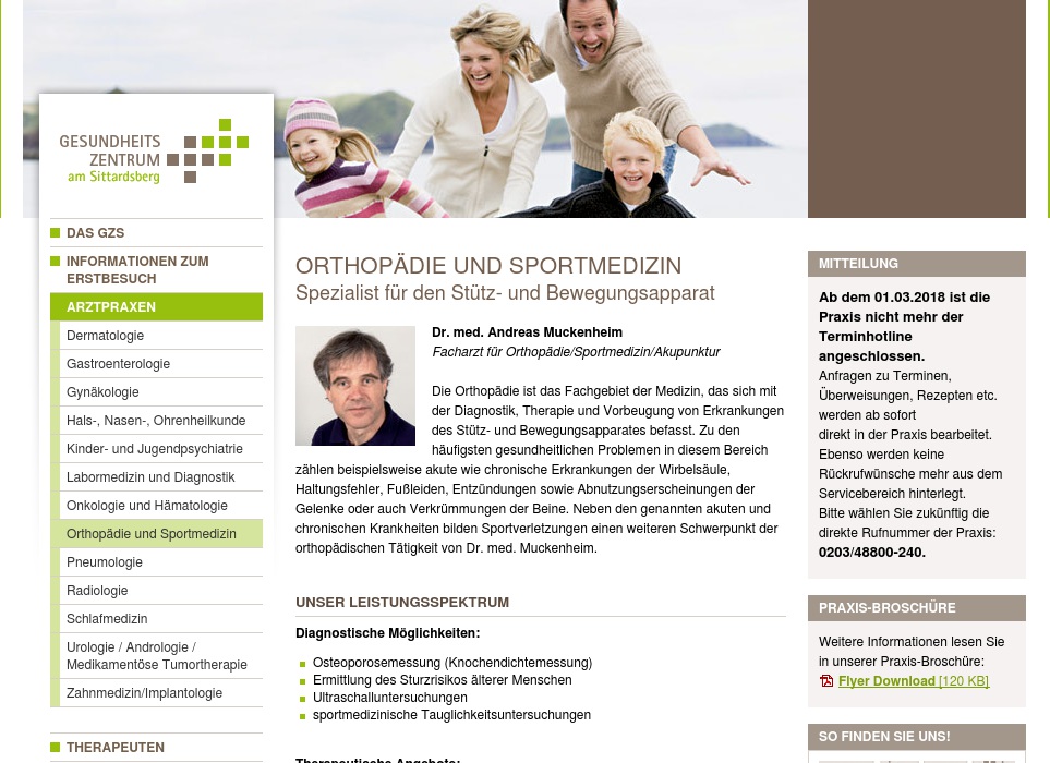 Muckenheim Dr. med. Andreas Sportmedizin - Akupunktur - Orthopädie