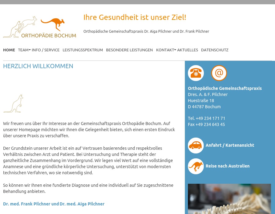 Akupunktur, Bochumer Orthopädische Gemeinschaftspraxis Dr. A. Pilchner, Dr. F. Pilchner,Dr. M. Otte