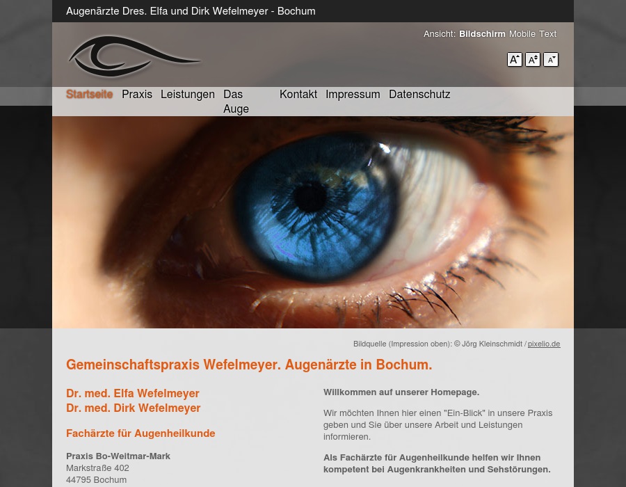 Fachärzte für Augenheilkunde Wefelmeyer Elfa Wefelmeyer Dirk Drs.med.