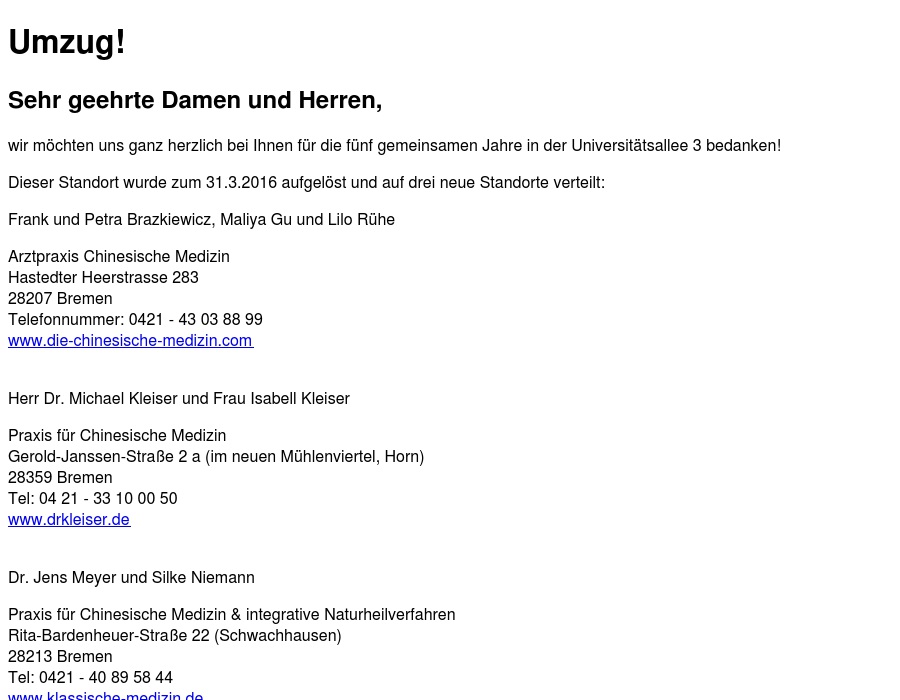 Praxis für Chinesische Medizin