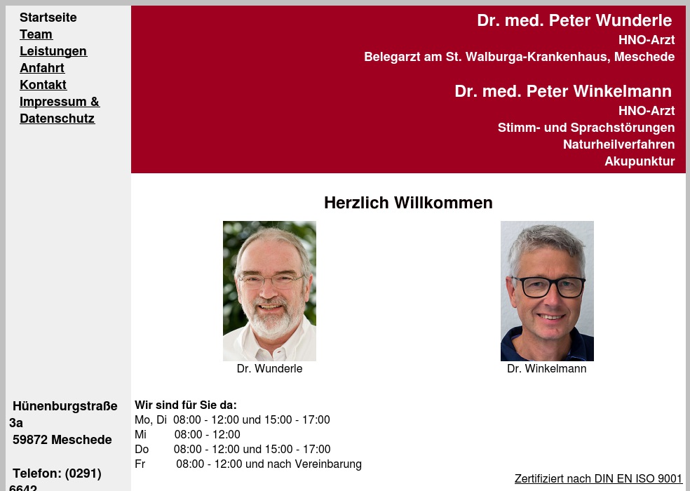 Wunderle Peter Dr. med., Winkelmann Peter Dr. med.