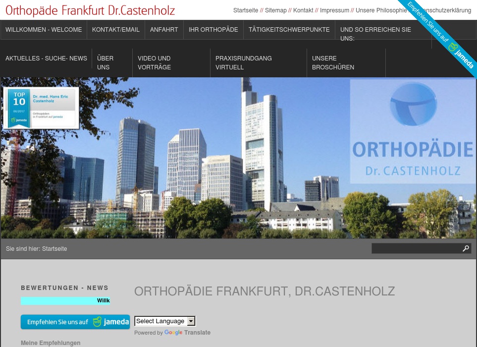 Castenholz Hans Eric Dr. med. Neuer Standort ab 01.01.2015