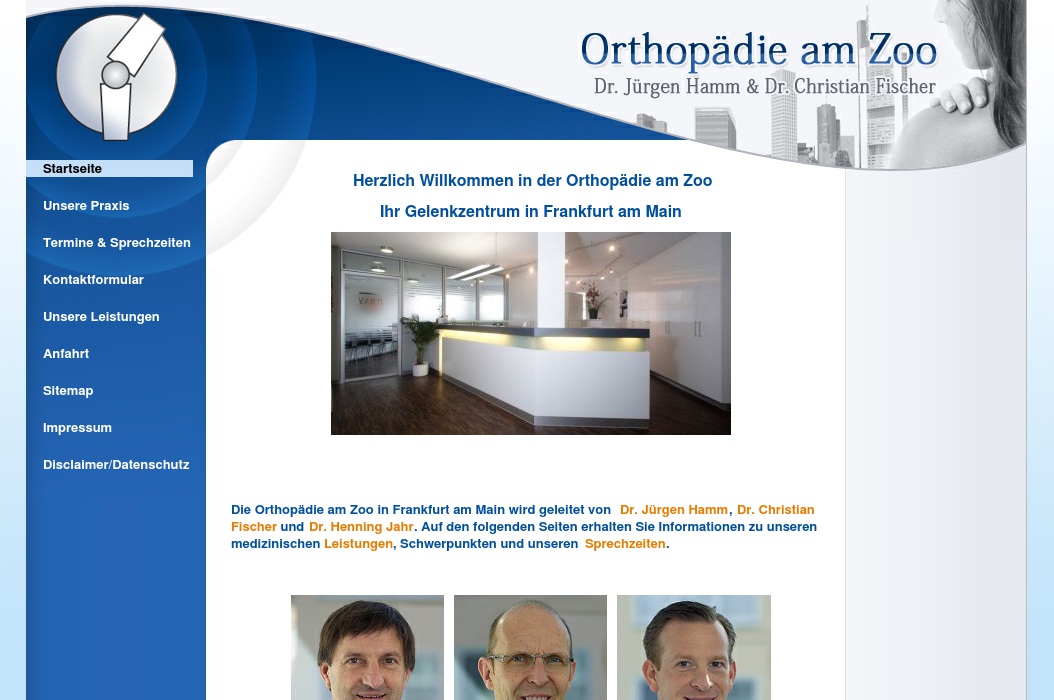 Dr. med. Jürgen Hamm, Dr. med. Christian Fischer, Dr. med. Henning Jahr Orthopädie am Zoo