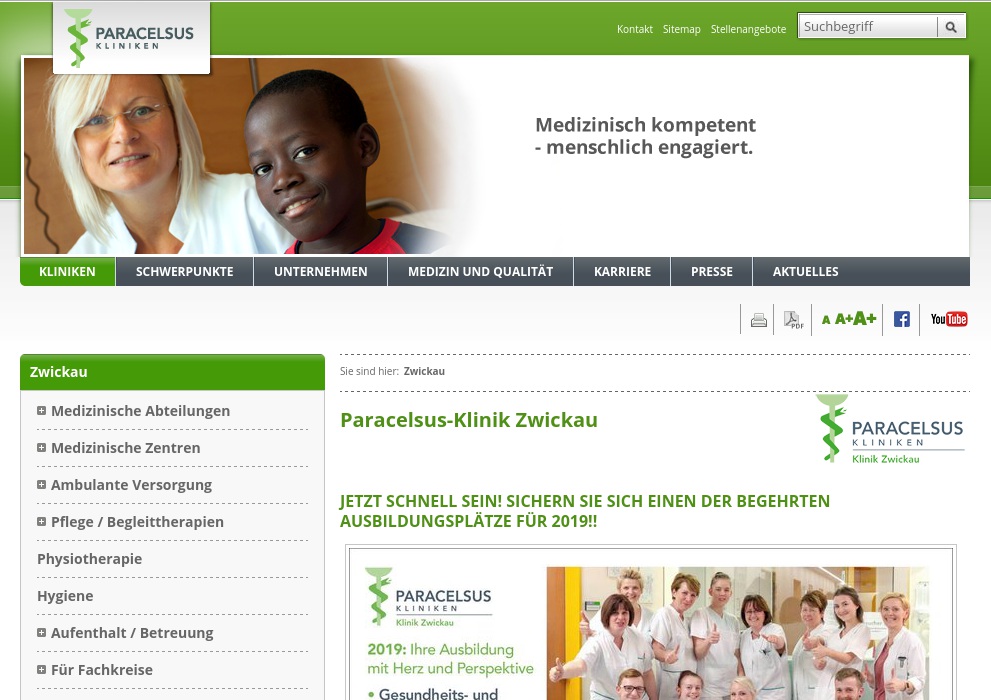 MVZ der Paracelsus Klinik Zwickau - Schmerztherapie