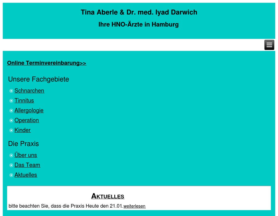 Aberle T., Wilcke C Dr., Darwich I. Dr. Dres.med. HNO-Gemeinschaftspraxis