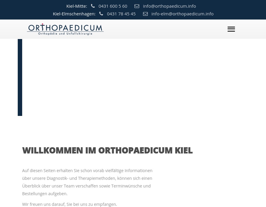 ORTHOPAEDICUM Dr. Jensen, Dr. Sönnichsen, Dr. Stünitz u. Dr. Utermann Gemeinschaftspraxis der Fachärzte für Orthopädie