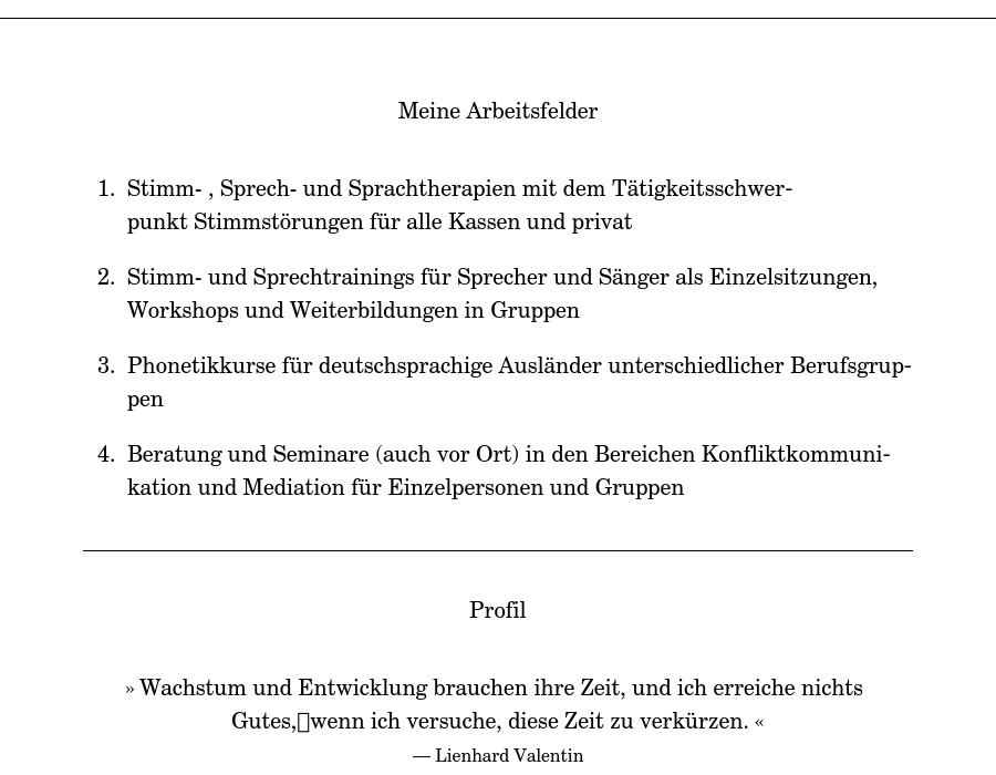 Oelze, Katrin Dipl.-Sprechwissenschaftlerin Praxisräume Stephan Blumbach