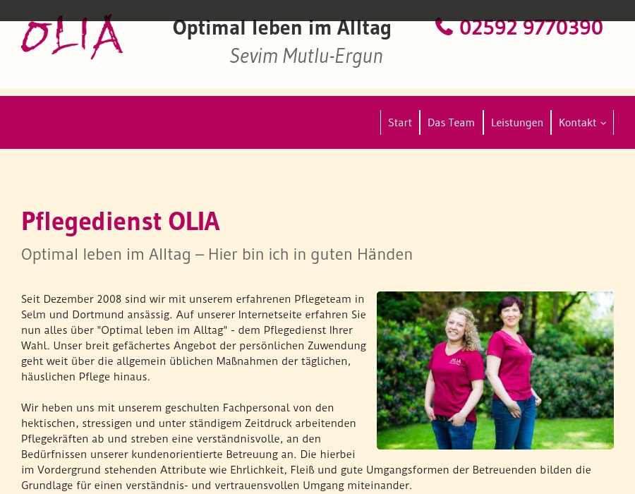 Ambulante Pflege - OLIA - Optimal leben im Alltag