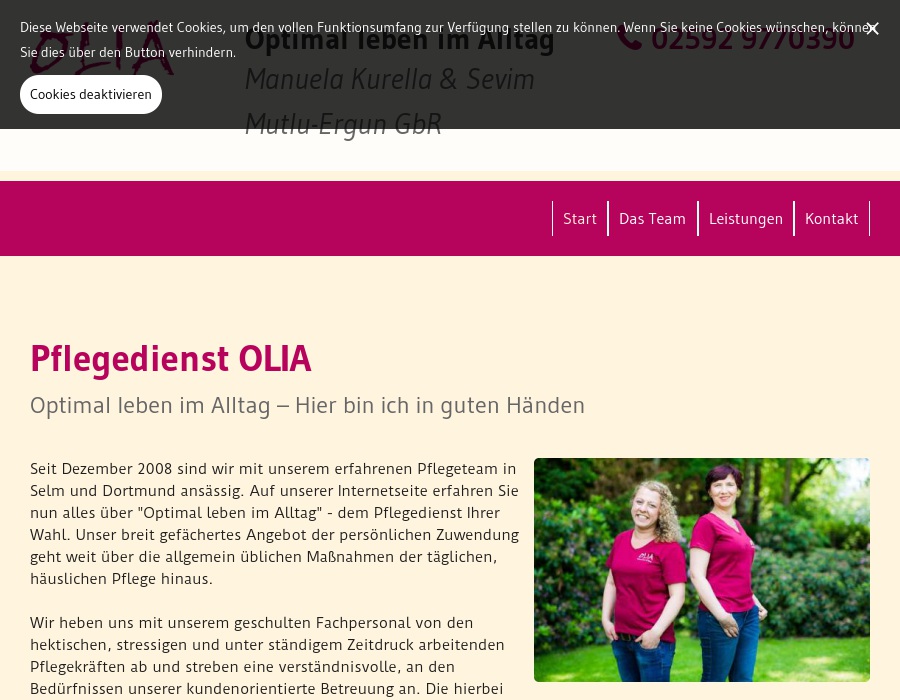 Ambulante Pflege - OLIA - Optimal leben im Alltag