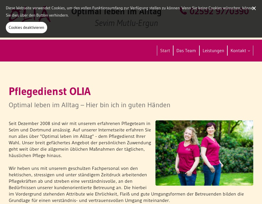 Ambulante Pflege - OLIA - Optimal leben im Alltag