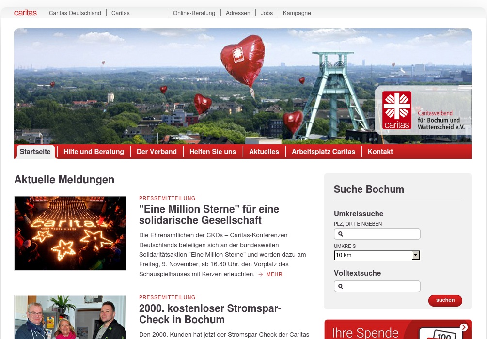 Ambulante Pflege-Caritas für Bochum Infotelefon