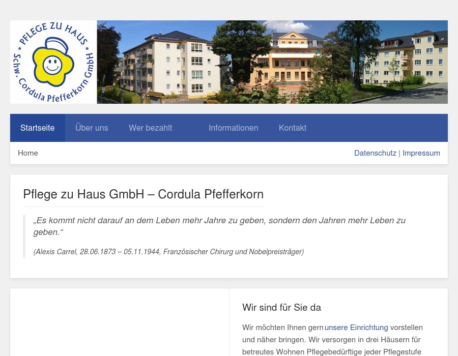 Pflege zu Haus, Schwester Cordula Pfefferkorn GmbH
