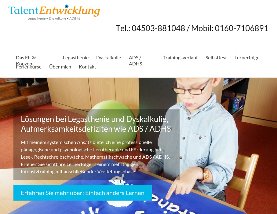 TalentEntwicklung - Legasthenie & Dyskalkulie Training Psychotherapie