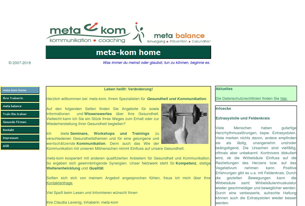 meta-kom  Gesundheitscoaching  Inh. Claudia Levenig