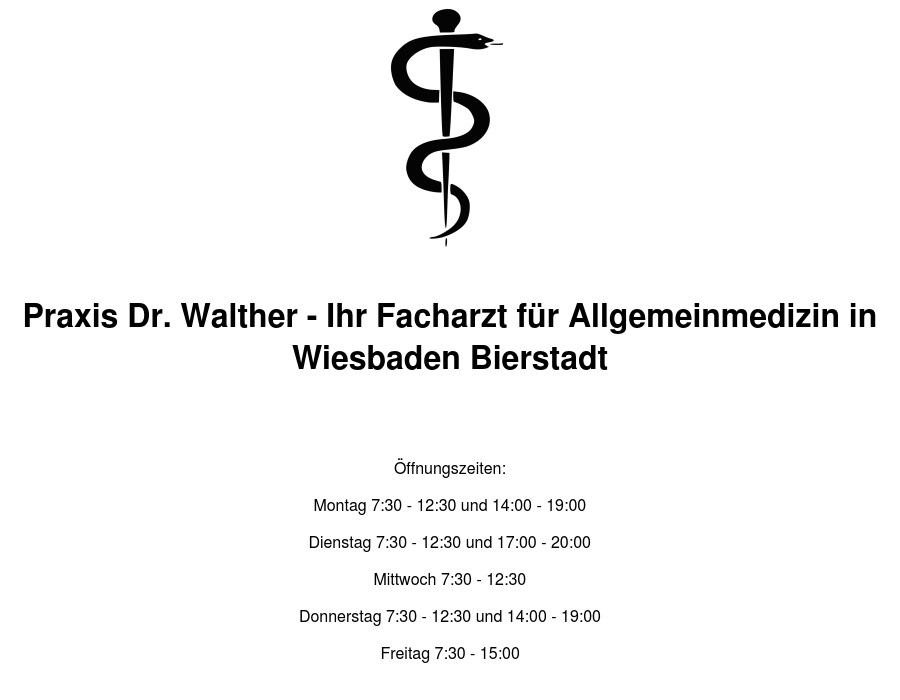 Walther Ulrich Dr. med. Facharzt für Allgemeinmedizin