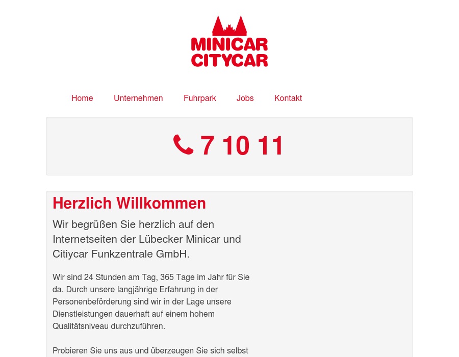 Lübecker Minicar u. Citycar Funkzentrale GmbH Mietwagen Personenbeförderung