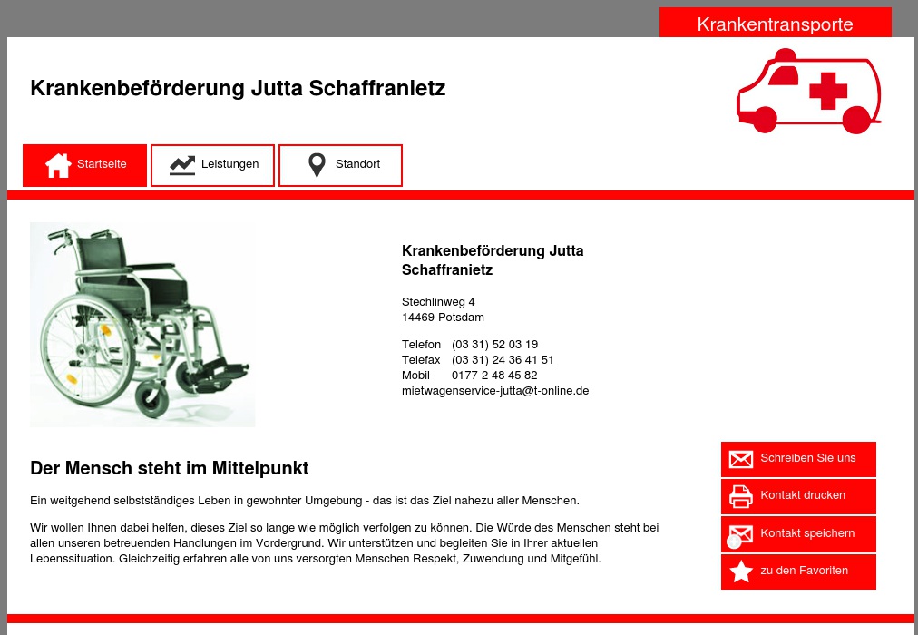 Krankenbeförderung Jutta Schaffranietz