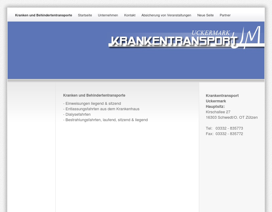 Uckermark Krankentransport UM