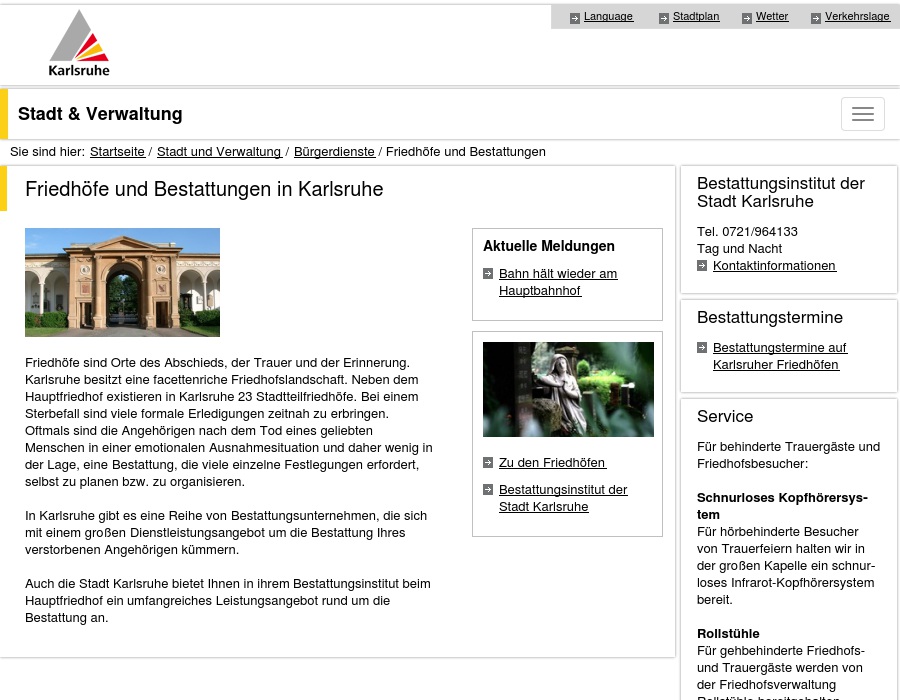 Bestattungsinstitut Stadt Karlsruhe