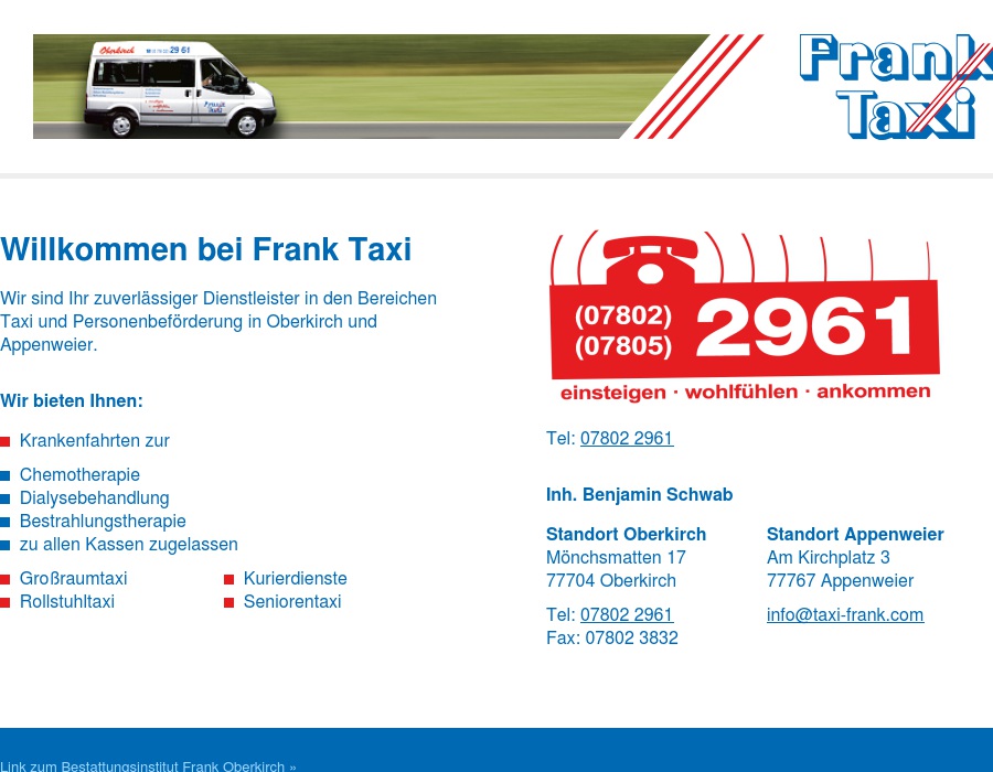 Taxiunternehmen Frank