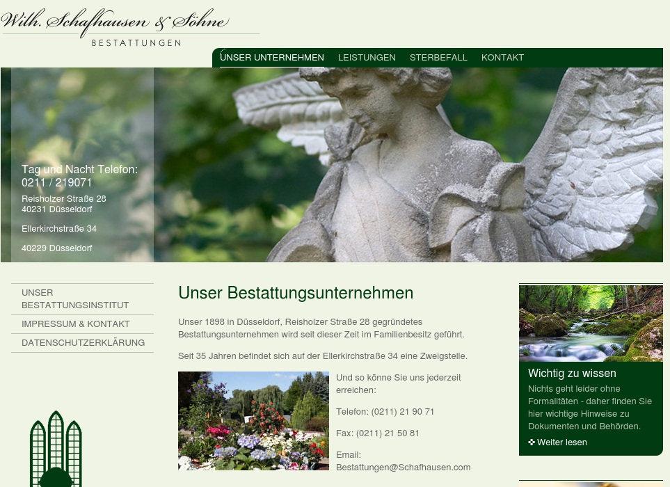 Beerdigungen W. Schafhausen