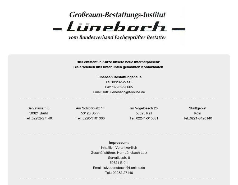 Beerdigungen+Bestattungen Lünebach