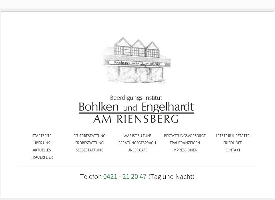 Beerdigungs-Institut Bohlken u. Engelhardt AM RIENSBERG OHG
