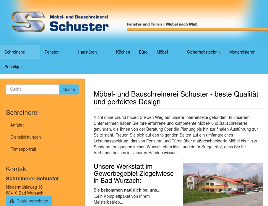 Schreinerei Schuster, Möbel, Fensterbau