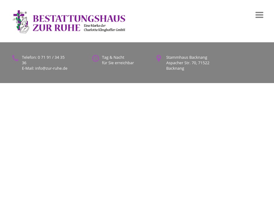 Bestattungshaus ZUR RUHE Charlotte Klinghoffer GmbH