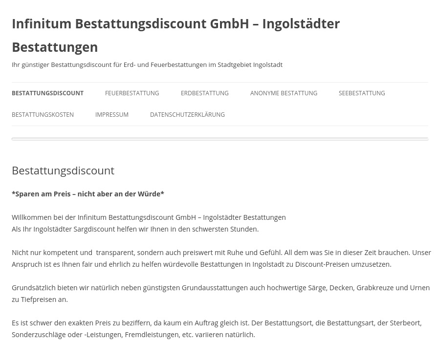 Infinitum Bestattungsdiscount GmbH INGOLSTÄDTER BESTATTUNGEN