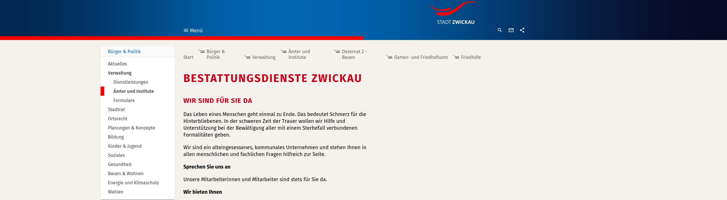 Bestattungsdienste Zwickau