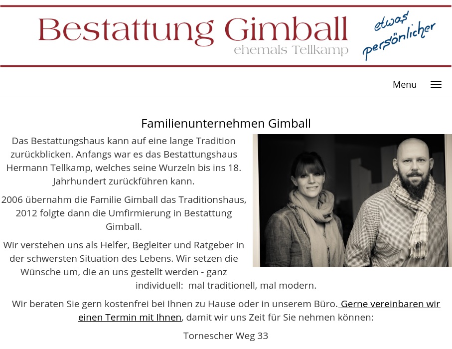 Bestattung Gimball e.K., Inhaber Oliver Gimball