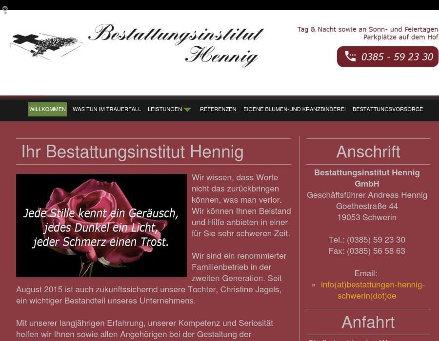Beerdigungsinstitut Hennig Inhaber Andreas Hennig