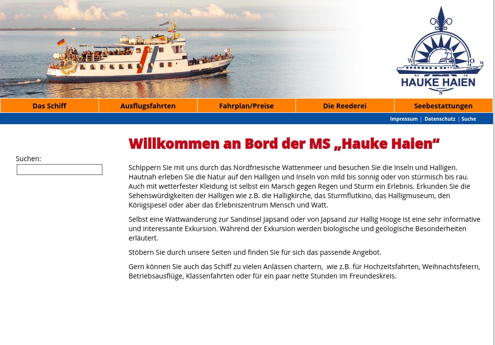 Halligreederei MS "Hauke Haien", Kapitän Bernd Diedrichsen