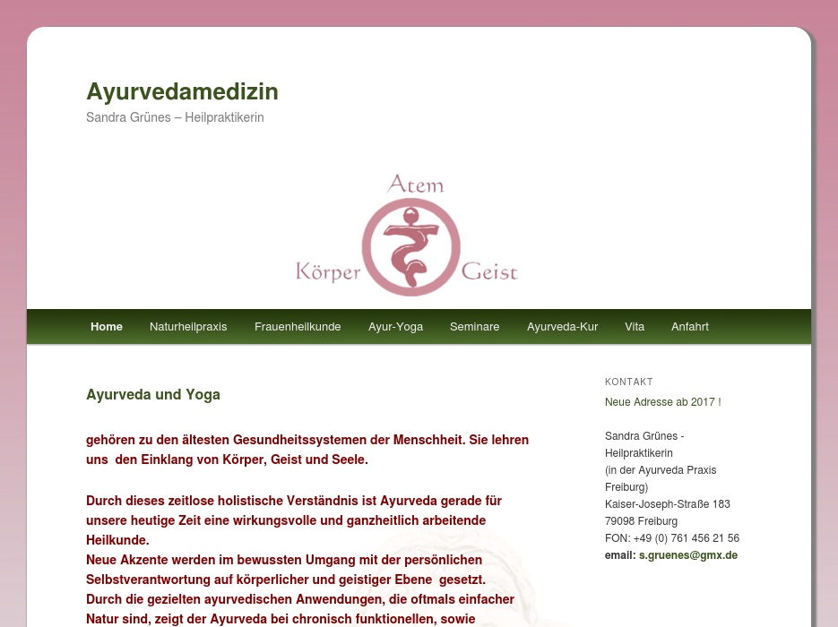 Grünes Sandra Ayurvedamedizin