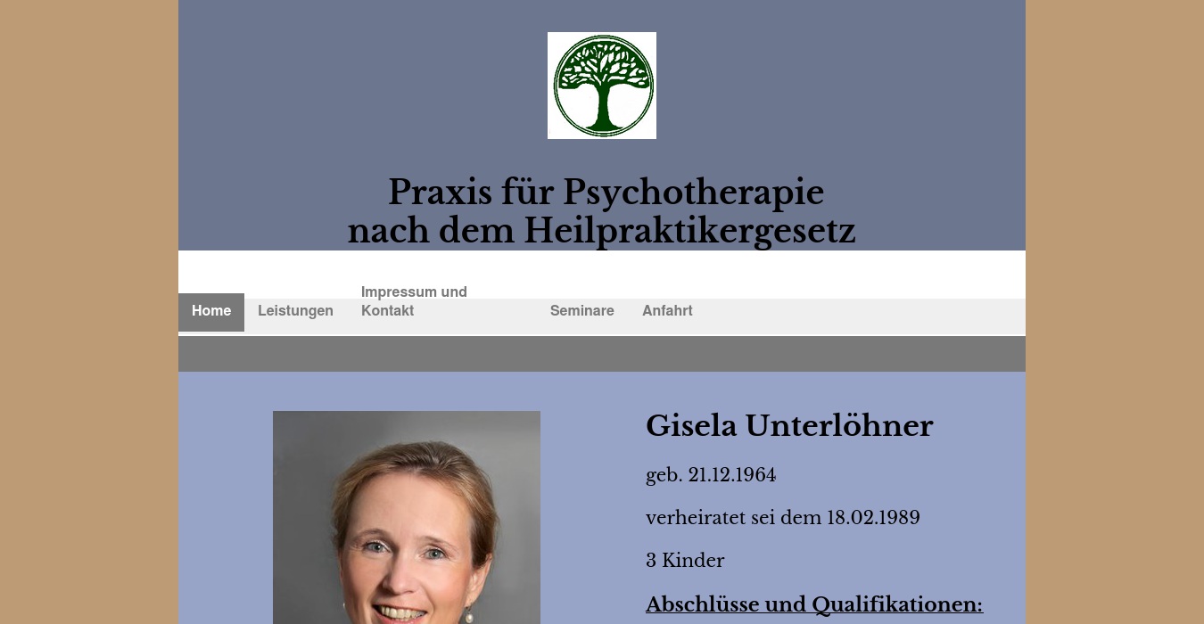 Unterlöhner Gisela - Praxis für Psychotherapie nach der Heilpraktikergesetz