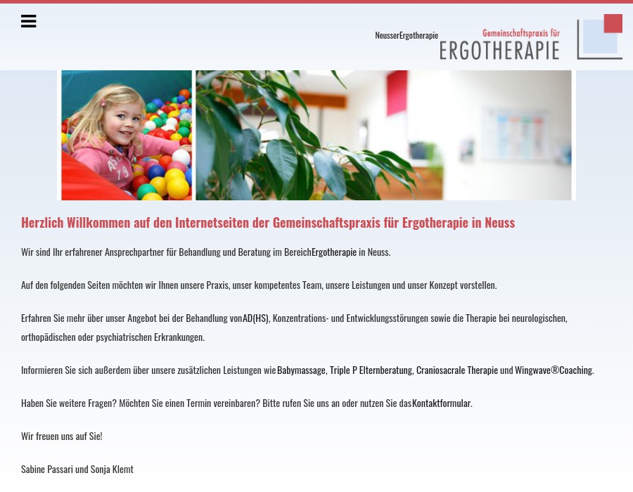 Gemeinschaftspraxis für Ergotherapie Sabine Passari & Sonja Klemt