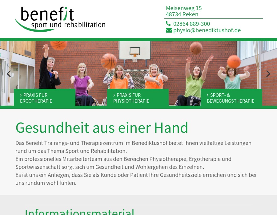 Benefit - Sport und Rehabilitation, Benediktushof gGmbH