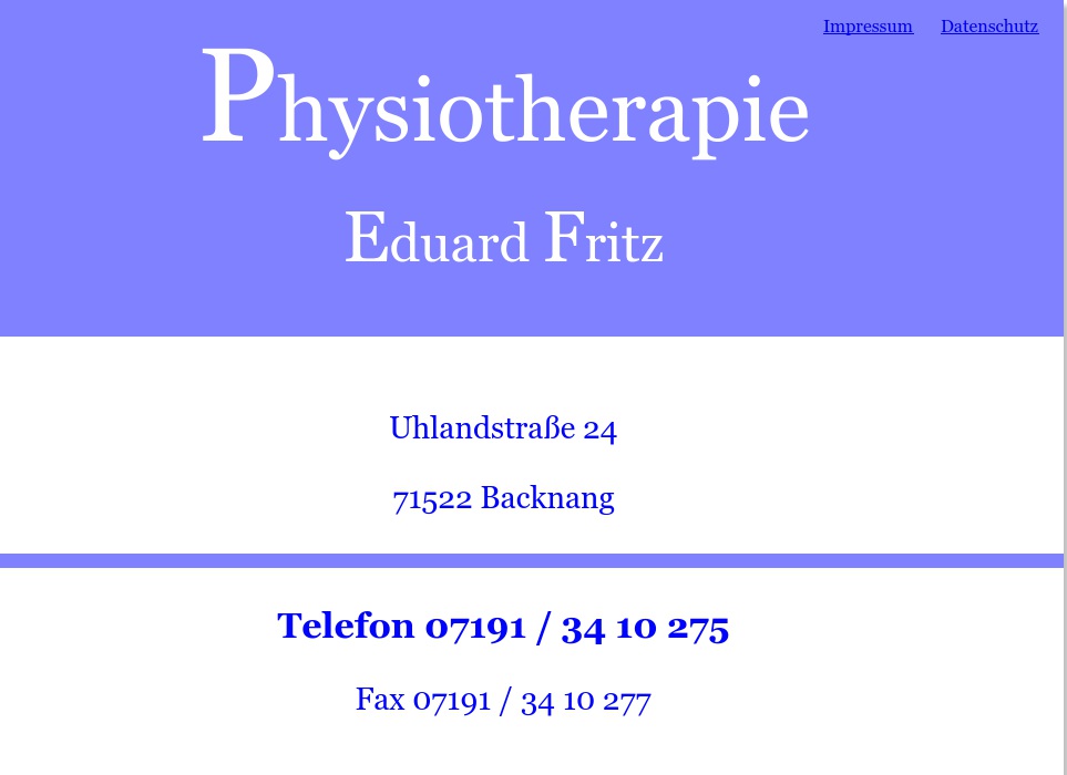 Fritz Eduard - Physiotherapie