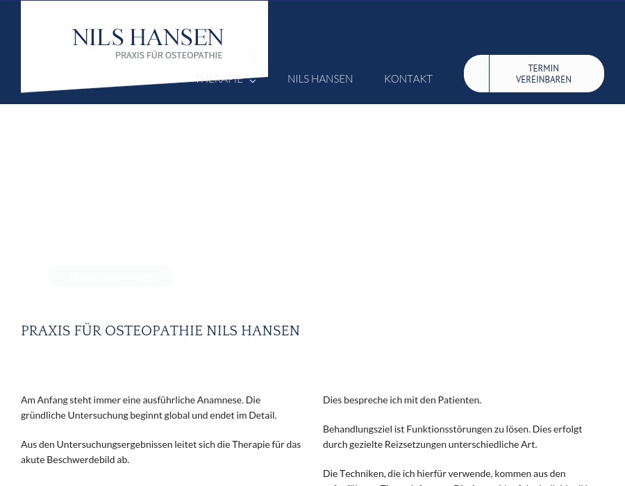 Hansen Nils, Osteopathie, Chiropraktik