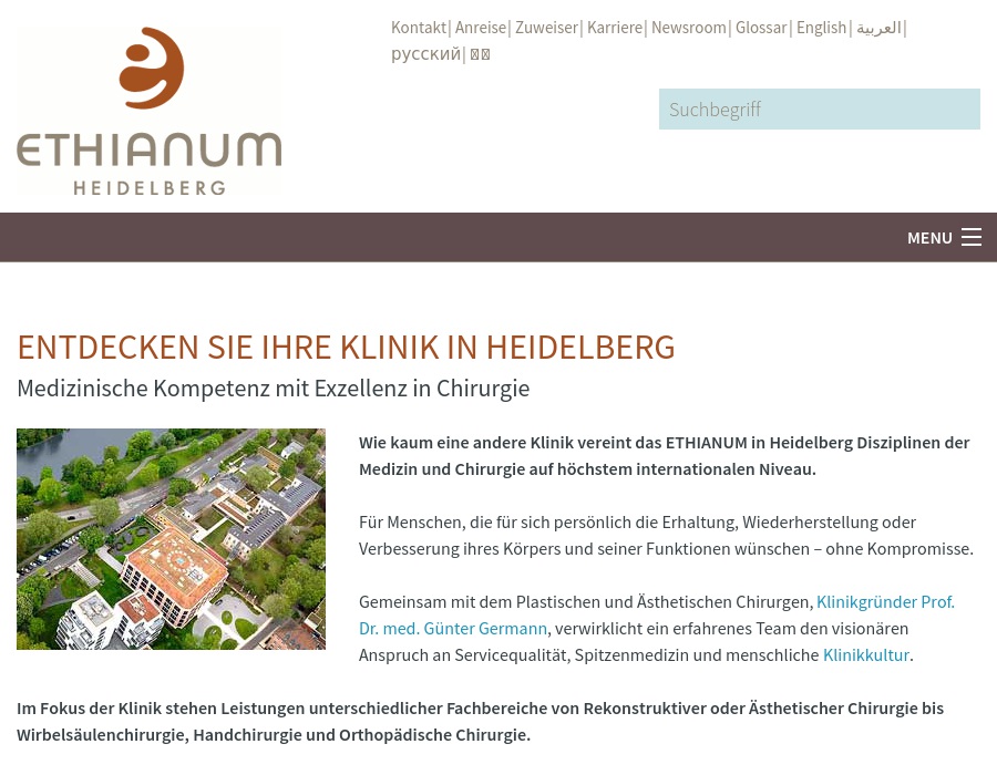 ETHIANUM Klinik für Plastisch-Rekonstruktive, Ästhetische Chirurgie und Präventive Medizin am Universitätsklinikum Heide