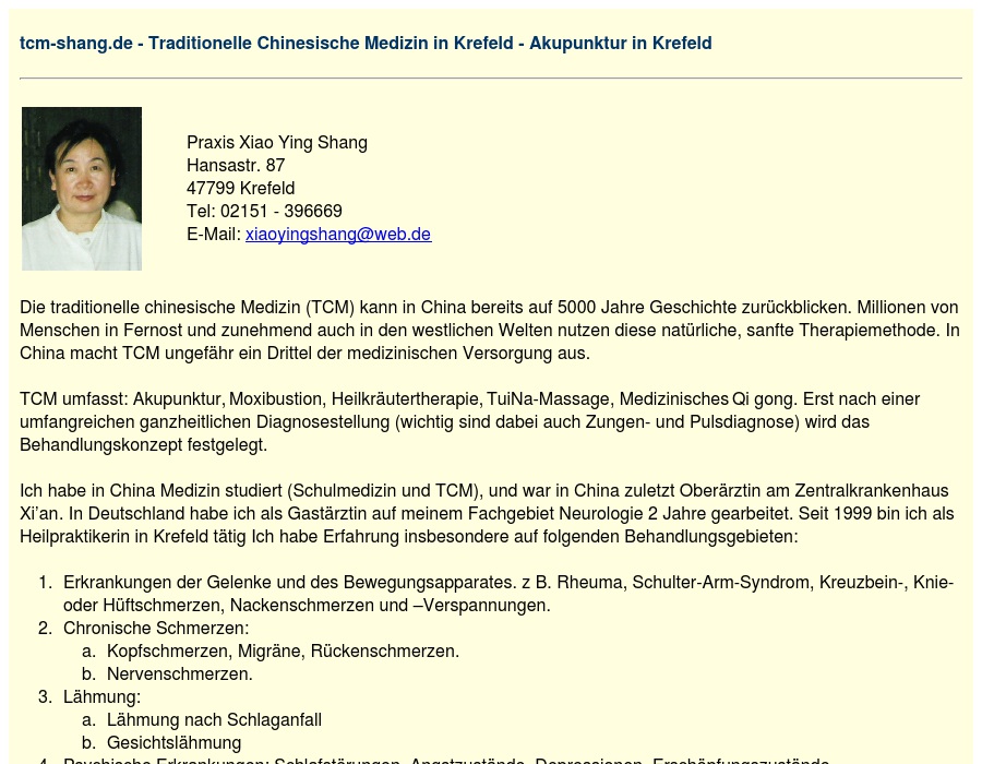 Shang Traditionelle chinesische Medizin